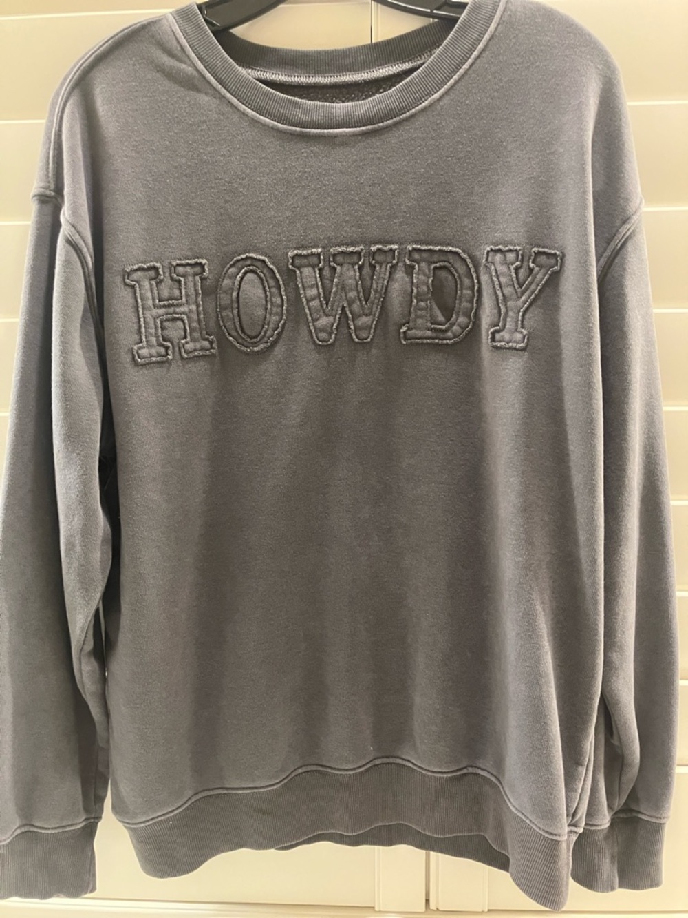 Zoe + Liv HOWDY Gray Crewneck Pullover
